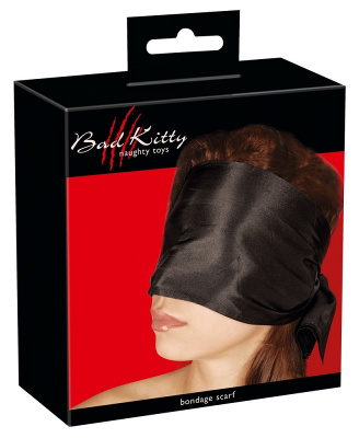 Широкая повязка-шарф на глаза черный Bad Kitty Bondage Scarf (24902341001)