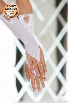 Перчатки атласные короткие SoftLine Collection, белый, S/L (0T-00004205)