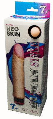 Вибратор реалистик HUMAN STYLE, L 195 мм D 38 мм, киберкожа (608506)