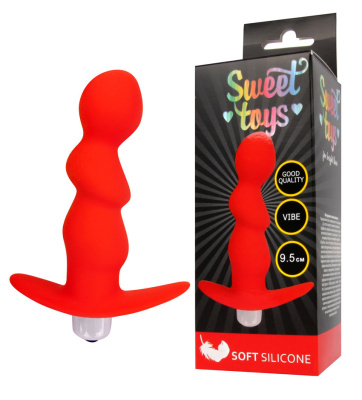 ВИБРОМАССАЖЁР L 95 мм D 27 мм, цвет красный (ST-40186-3)