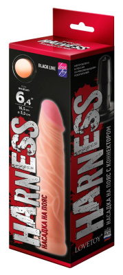 Насадка для страпона HARNESS с коннектором BLACK LINE, L 165 мм, D 35 мм, (844204)