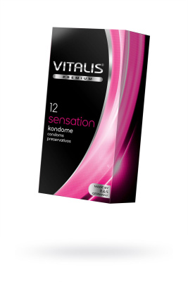Презервативы Vitalis, premium, sensation, кольца, точечные, 18 см, 5,3 см, 12 шт. (0T-00009997)